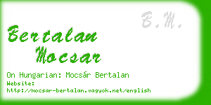 bertalan mocsar business card