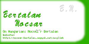 bertalan mocsar business card